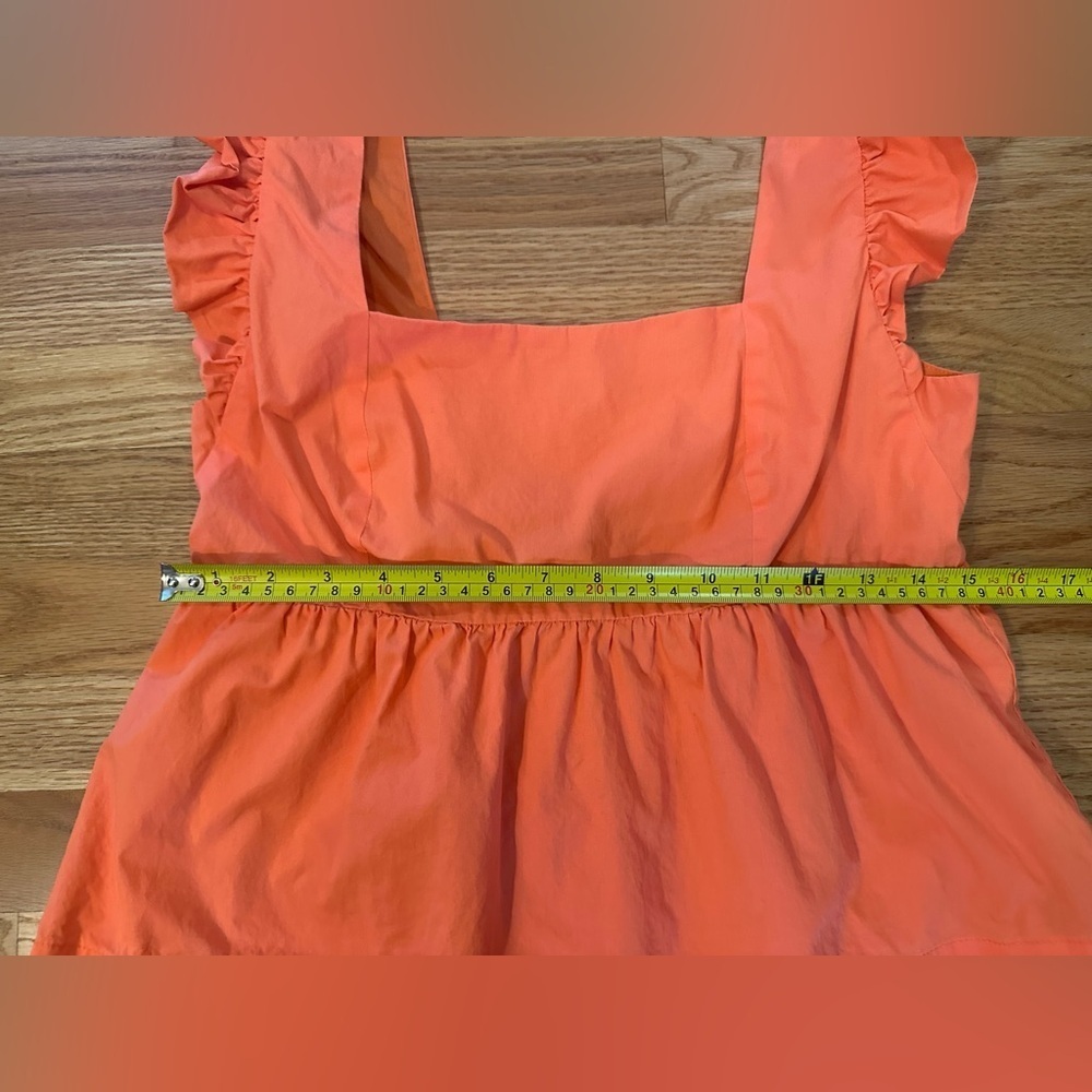 Lily Pulitzer Tiana Babydoll Orange/Coral Fit-and-flare Top Size 6 Lightweight - Picture 7 of 7